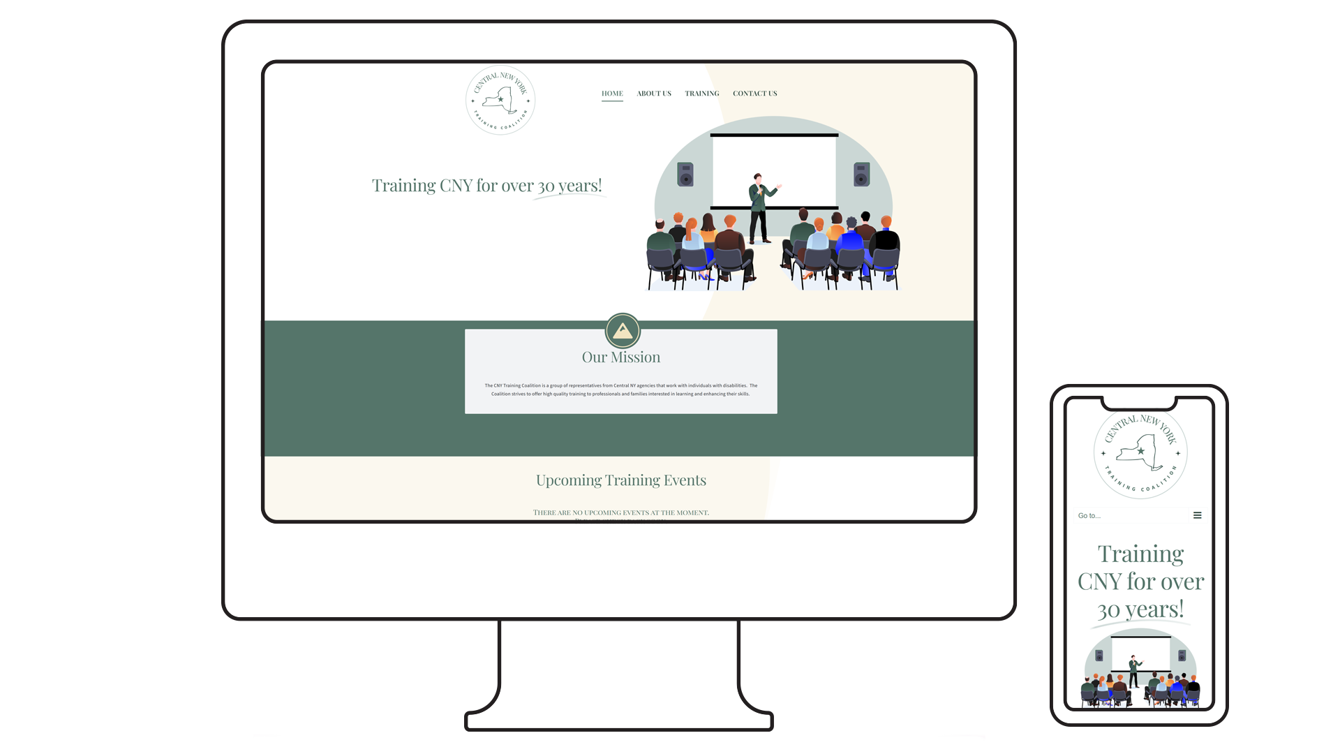website screen and mobile mockup